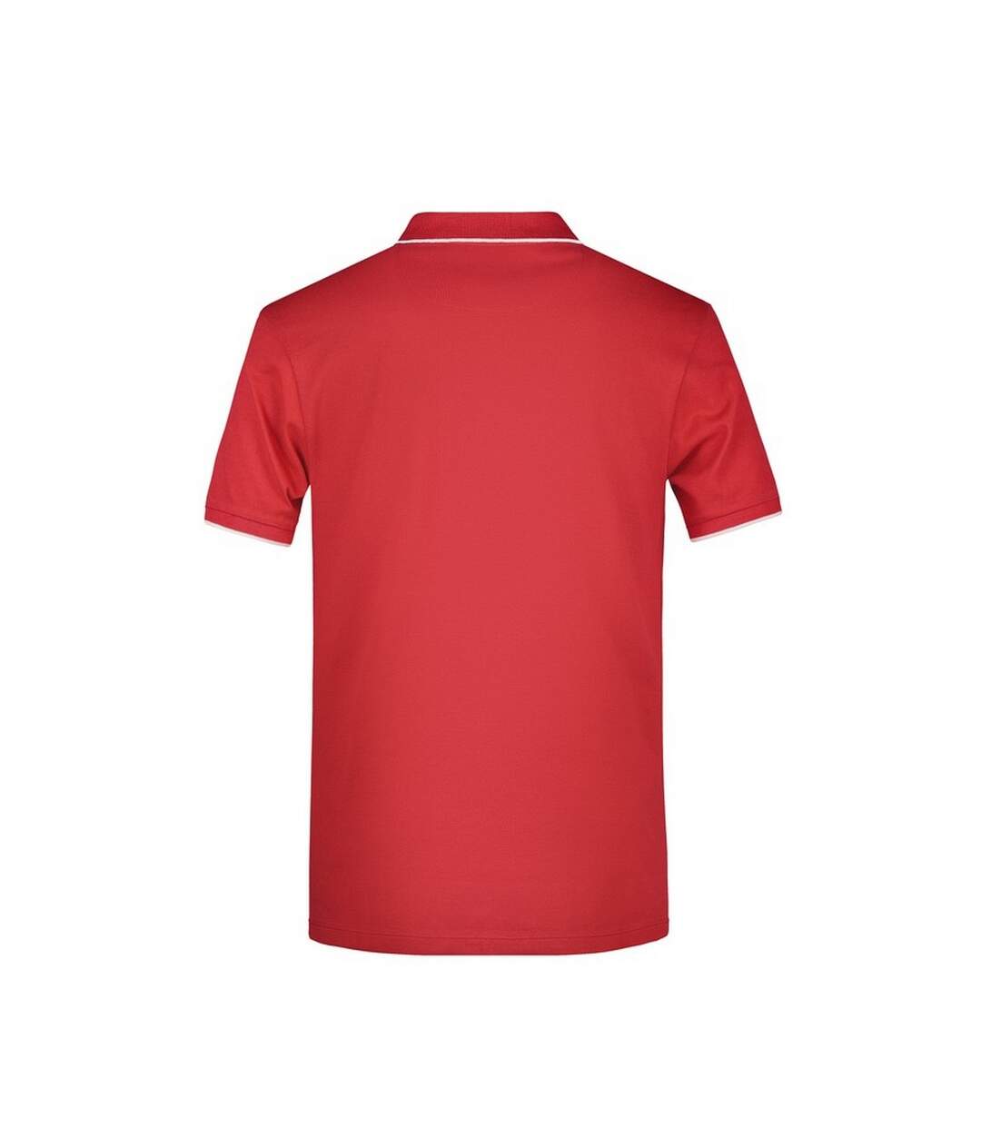 Polo Motif/style Rayures Contrastées Homme Rouge Blanc James And Nicholson-2