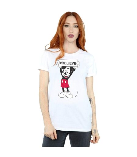 Disney T-shirt boyfriend en coton Mickey MouseBelieve pour femmes/femmes (Blanc) - UTBI36116