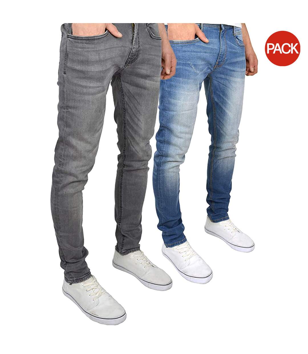 Jeans Tranfold Homme Gris Délavé À La Pierre Ponce Duck And Cover-1