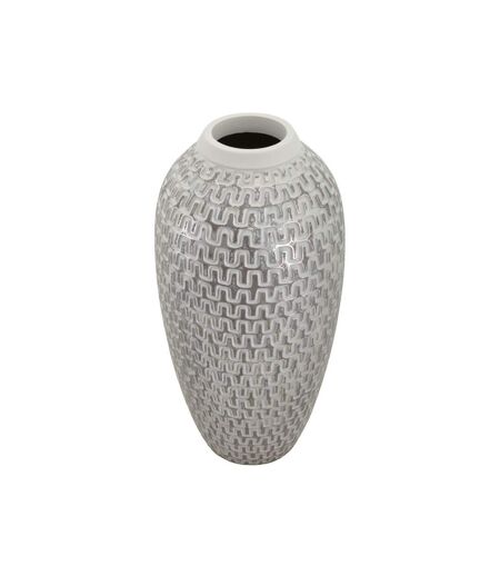 Vase Déco en Résine Wave 43cm Blanc