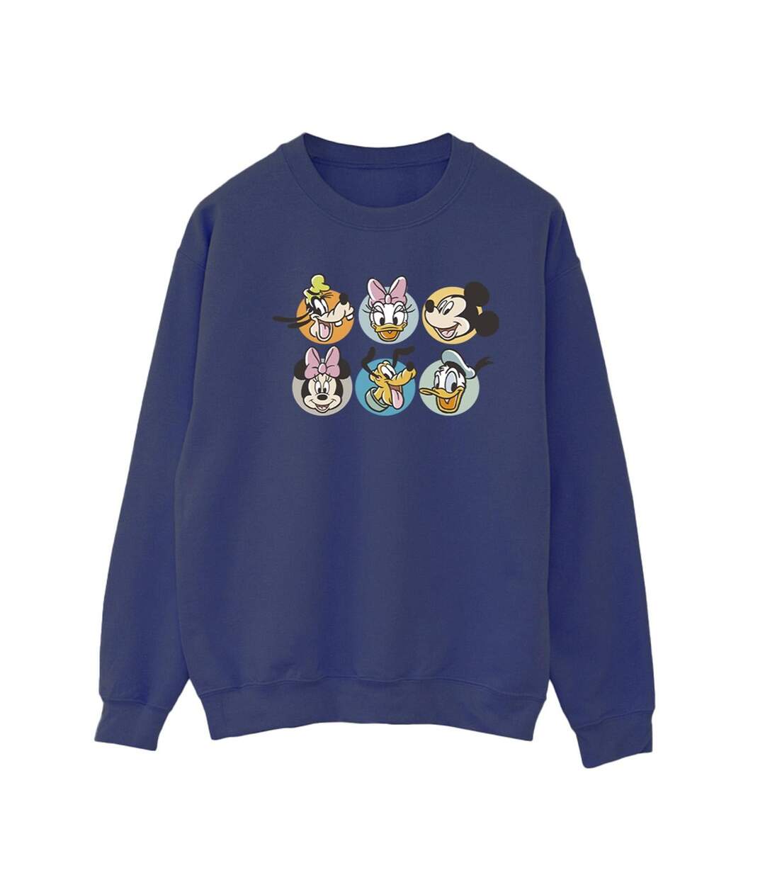 Disney Sweat-shirt Womens/Ladies Mickey Mouse And Friends Faces (Bleu marine) - UTBI29062-1