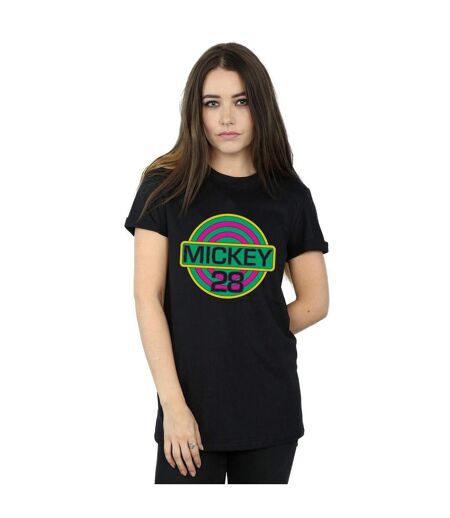 Disney Femme/Ladies Mickey Mouse Mickey 28 Cotton Boyfriend T-Shirt (Noir) - UTBI48643