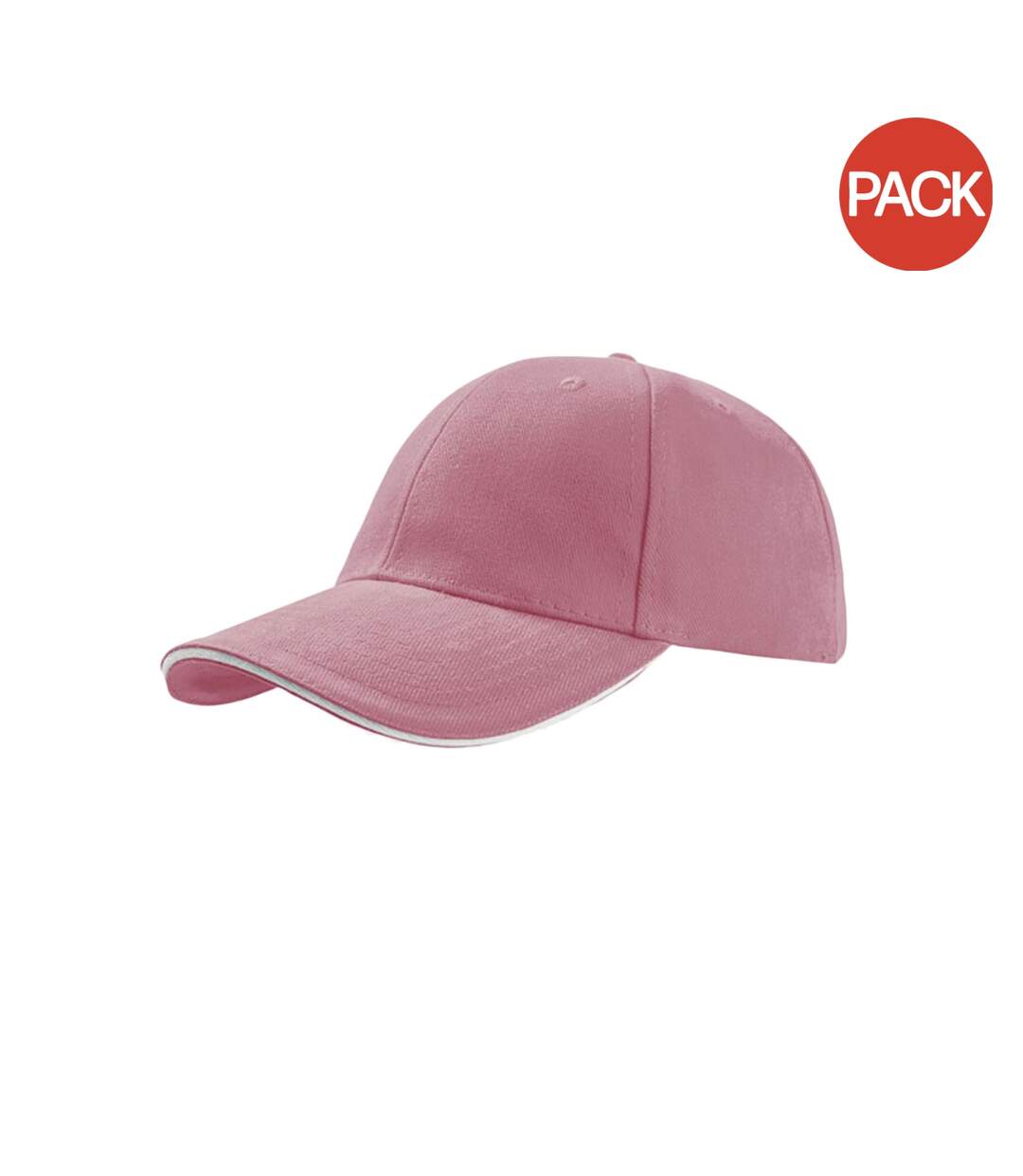 Lot de 2  casquettes en coton épais adulte rose Atlantis-1