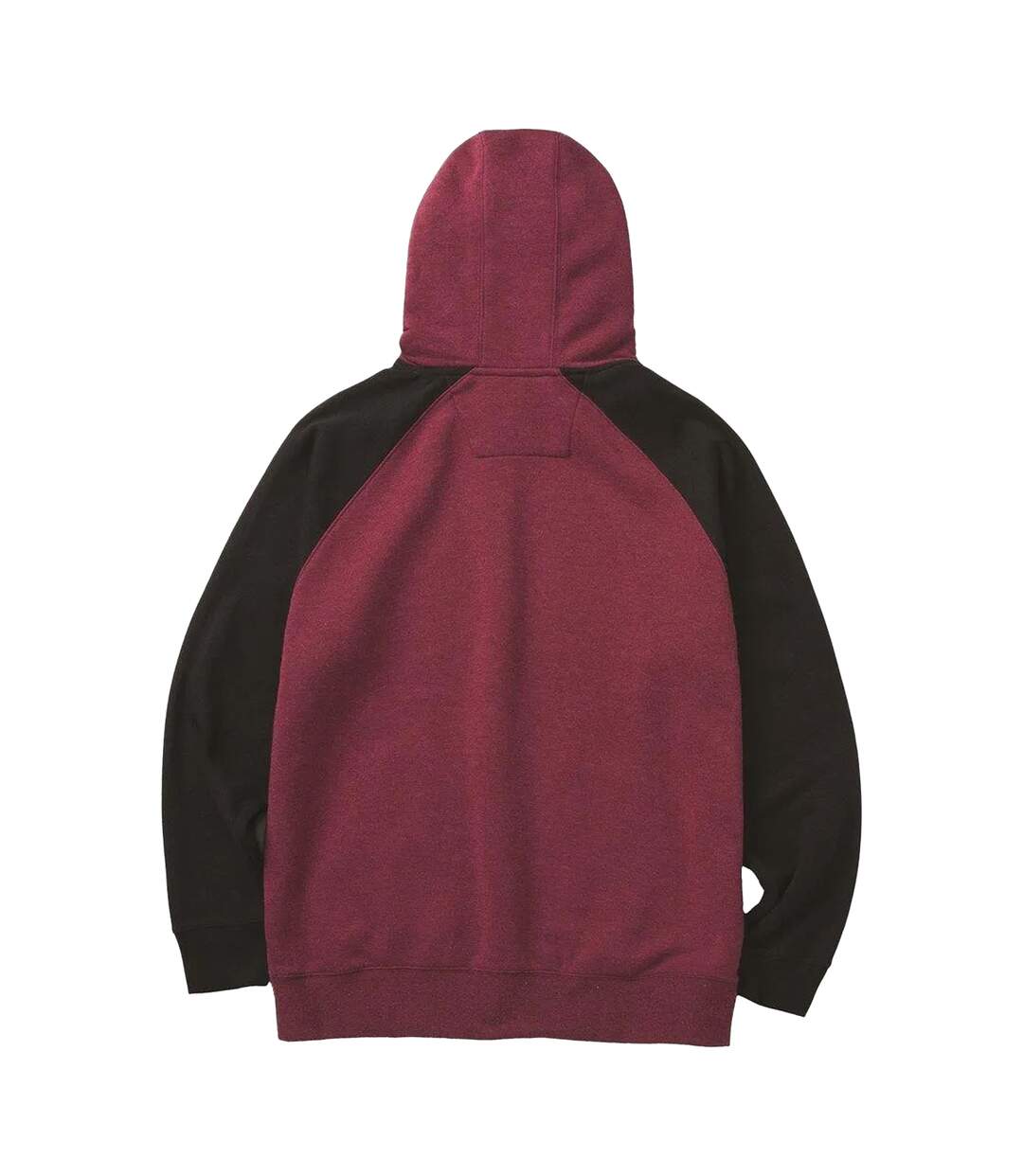 Mens Hooded Raglan Sweatshirt Carmenere Heather Black CAT Lifestyle-2