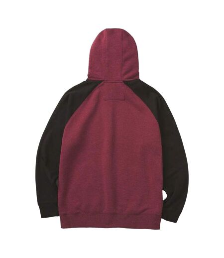Mens Hooded Raglan Sweatshirt Carmenere Heather Black CAT Lifestyle