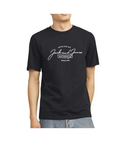 T-Shirt noir/blanc homme jack & jones neck - l