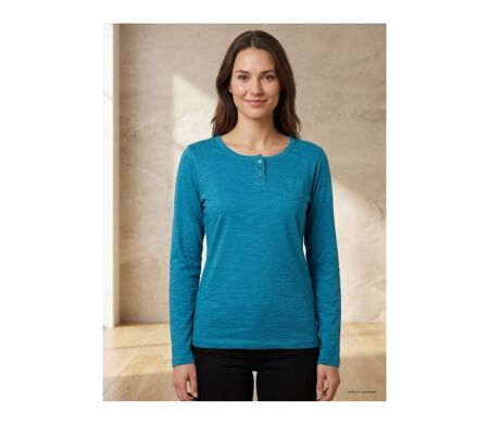 Tee-shirt MAYFLOWER CHINA4B à manches longues : le chic du coton flammé avec poche poitrine