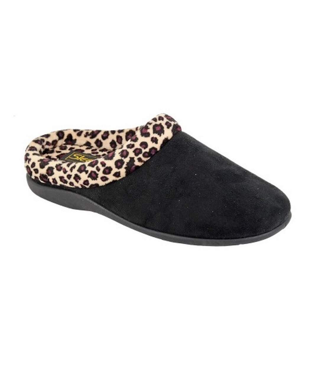 Womens/ladies carmen ocelot toe in mule slippers ocelot Sleepers