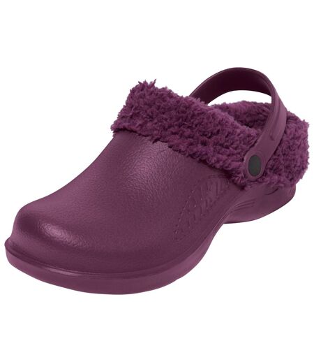 Women's Purple Sherpa-lined Clogs