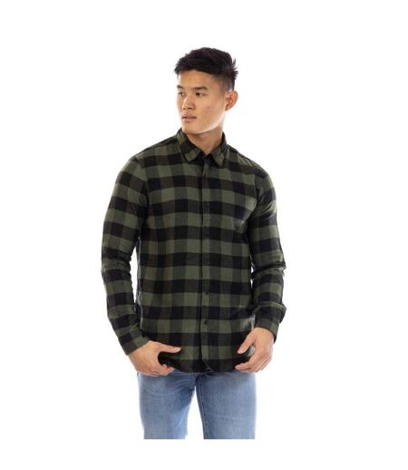 Chemise Manches Longues Motif/style À Carreaux Brodie Homme Vert Noir Peter Werth