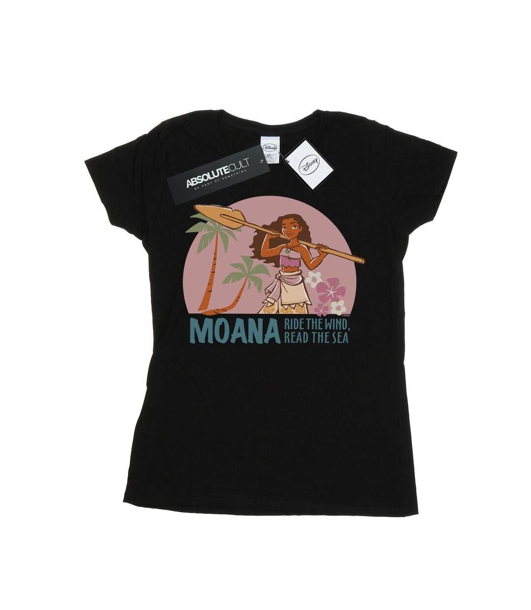Disney T-shirt en coton Moana Read The Sea Femme/Ladies (Noir) - UTBI34000-1