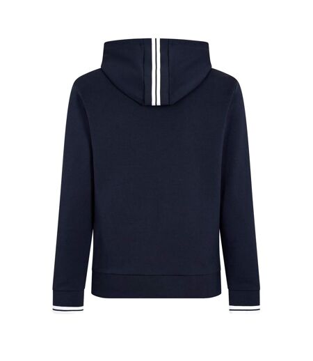 Mens Stretch Sport Full Zip Hoodie Dark Blue Boss