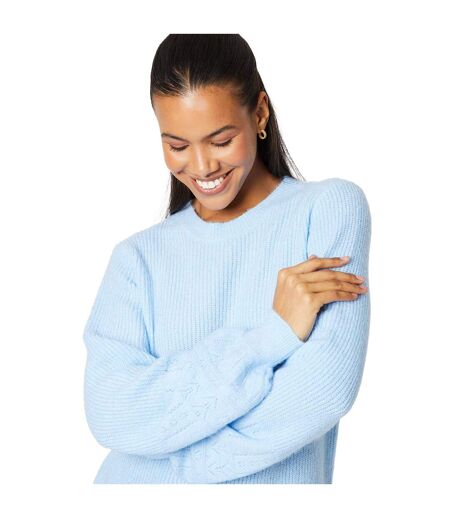 Womens/ladies knitted pointelle jumper pale blue Dorothy Perkins