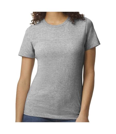 Womens/ladies Soft Midweight T-shirt Sports Grey Gildan