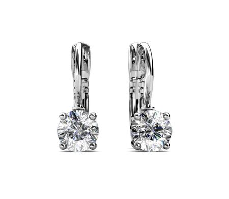 Boucles d'oreilles Round, Cristal d'Autriche