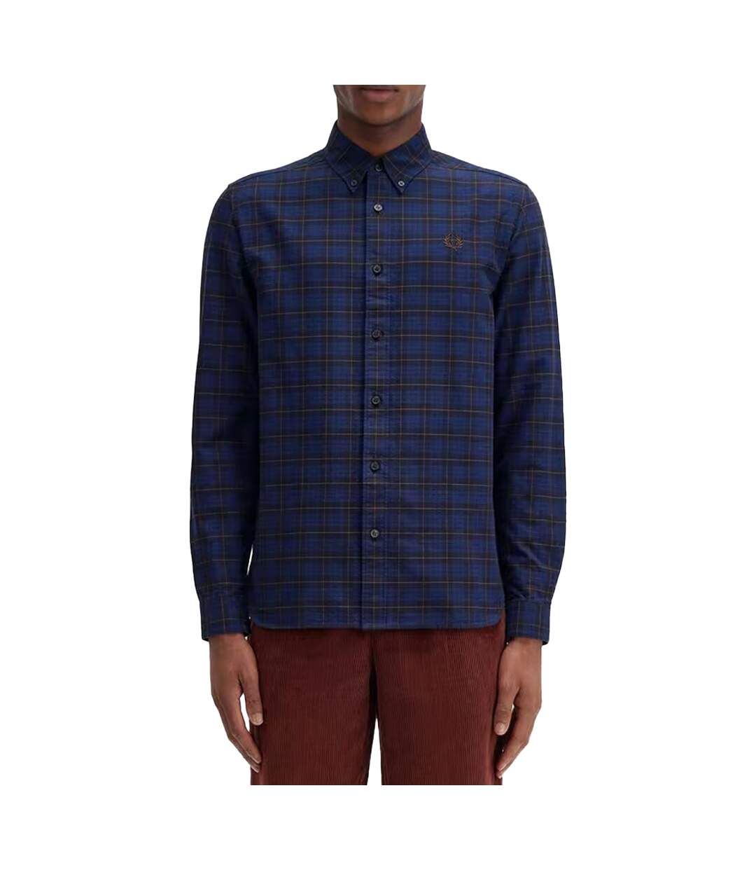 Chemise Manches Longues Motif/style Tartan Homme Bleu Marine Fred Perry-1
