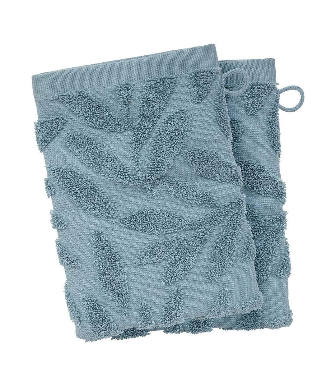 Lot de 2 Gants de Toilette Tencel 15x21cm Bleu-1
