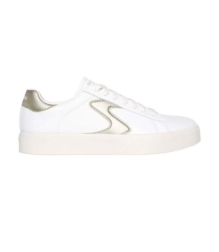 Womens/ladies Eden Lx Beaming Glory Trainers White Gold Skechers