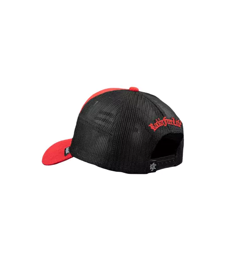 Casquette trucker avec filet en suédine Red Morning Rock'n Free Life
