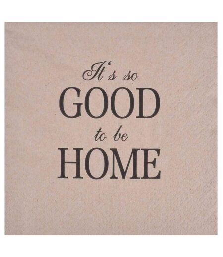 Lot de 20 Serviettes en Papier Home 33x33cm Naturel