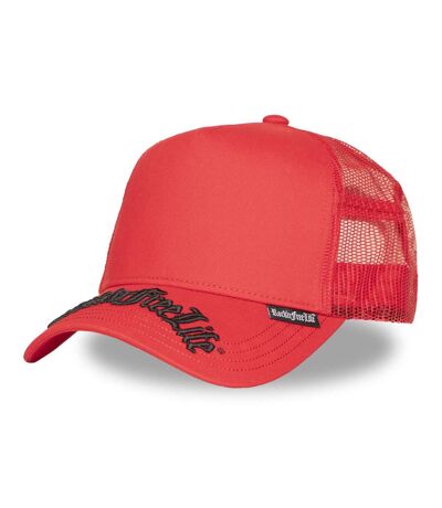 Casquette trucker avec filet et visière brodée Red Man Rock'n Free Life
