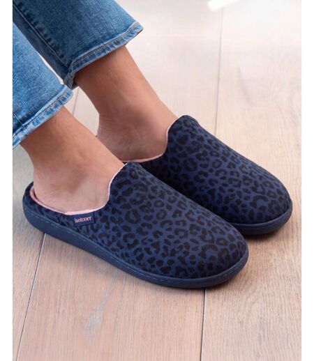 Isotoner Chaussons Mules femme microvelours semelle ergonomique, mousse à mémoire forme