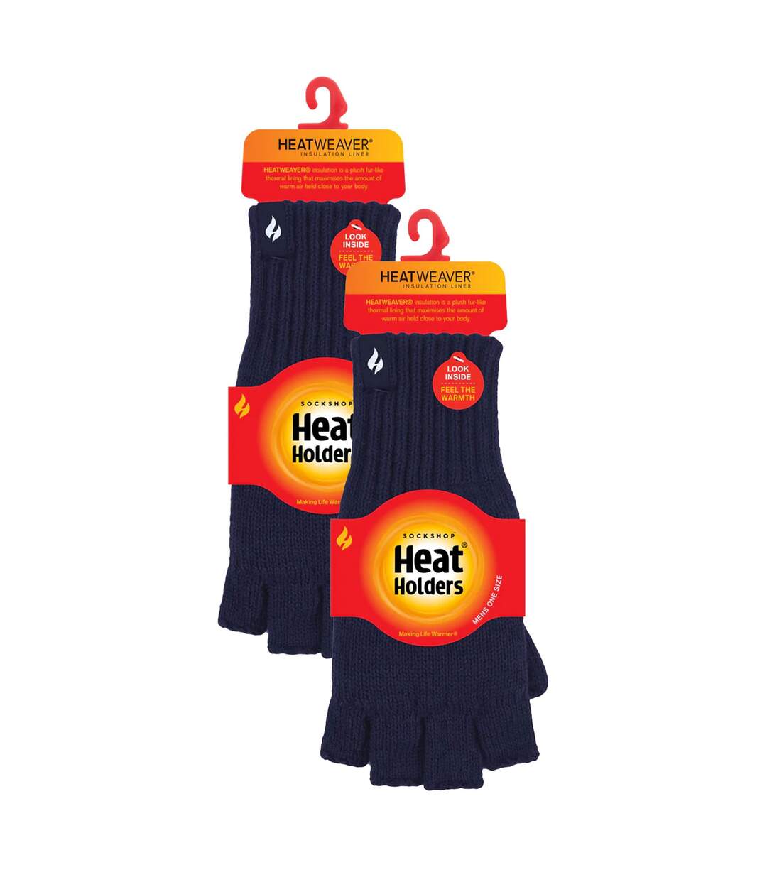 Lot de 2 gants thermiques sans doigts pour hommes-2