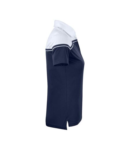 Womens/ladies Seaback Polo Shirt Dark Navy White Cutter & Buck
