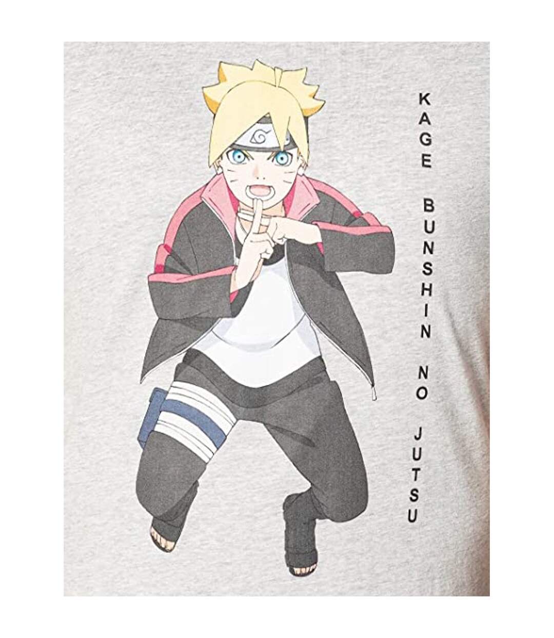 T-shirt Motif/style Logo Homme Gris Boruto: Naruto Next Generations-3