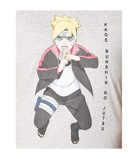 T-shirt Motif/style Logo Homme Gris Boruto: Naruto Next Generations