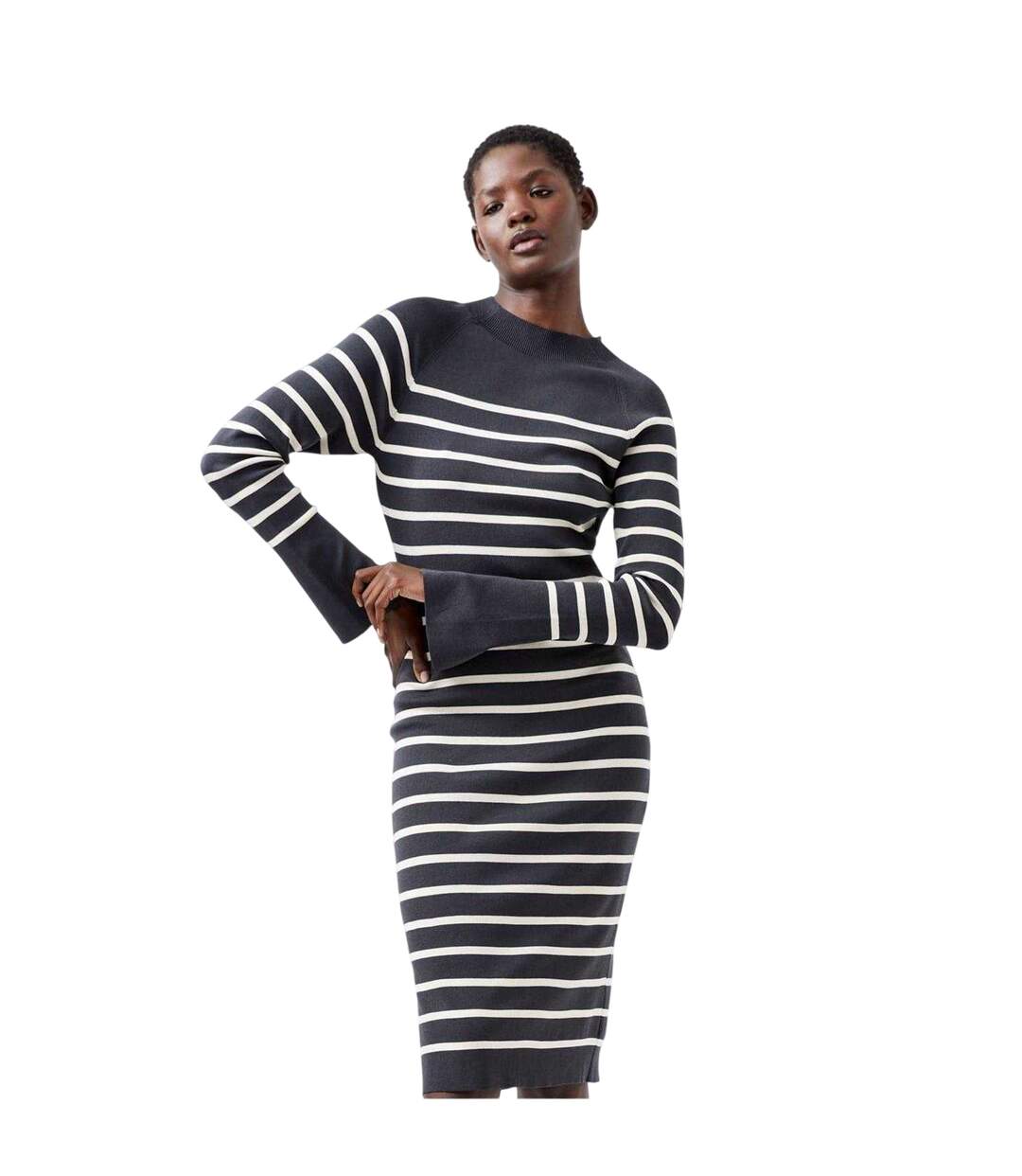 Robe Moulante Motif/style À Rayures Milena Femme Nuit Crème French Connection-1