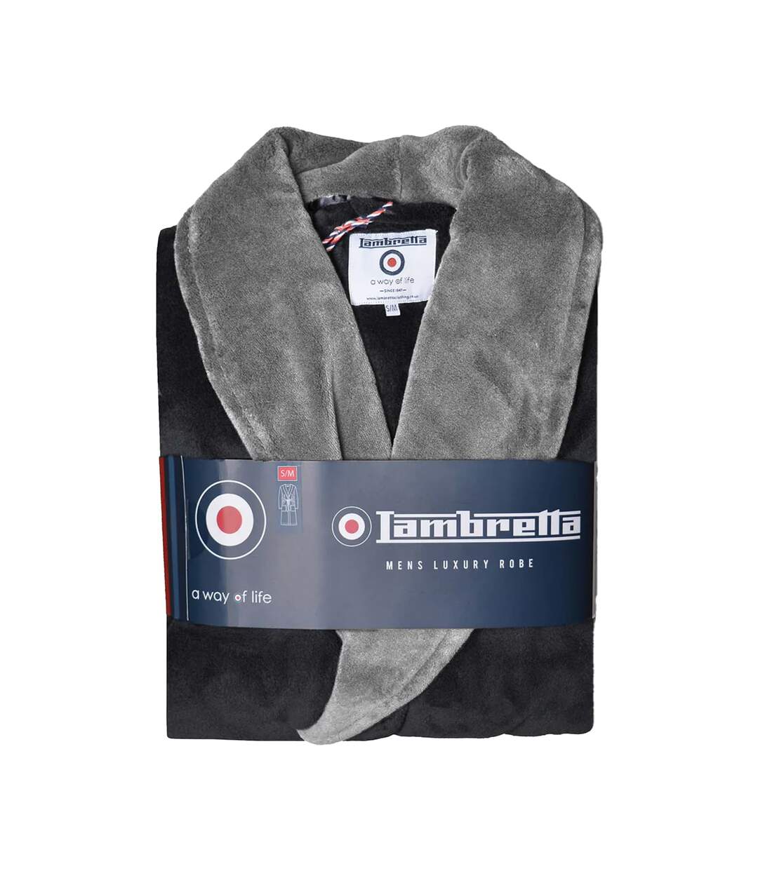 Robe De Chambre Luxury Aw24 Homme Noir Gris Lambretta-3