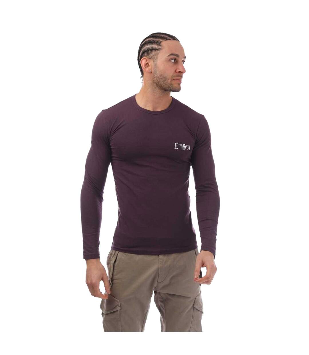 T-shirt Manches Longues Homme Violet Emporio Armani-2