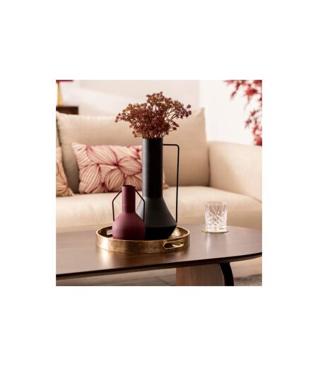 Vase Design en Métal Sylvain 20cm Rouge Rubis