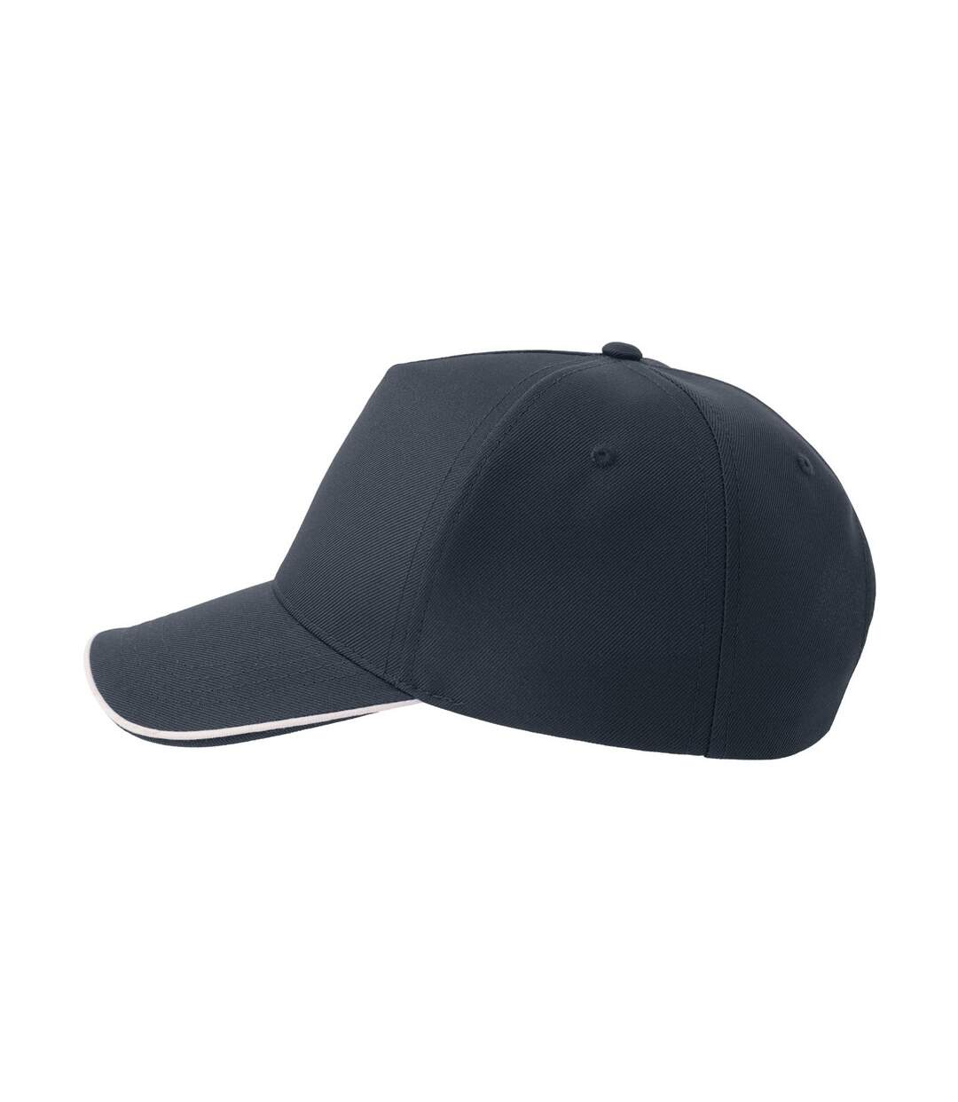 Casquette De Baseball Motif/style 5 Panneaux Recy Five Piping Adulte Bleu Marine Blanc Atlantis Headwear-3