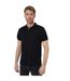 Mens Regular Rolled Short Sleeves Polo Shirt Black Threadbare-2