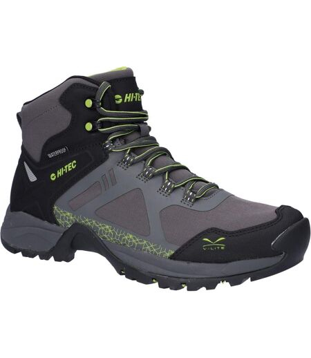 Mens Tec V Lite Psych Waterproof Hiking Boots Grey Lime Hi-Tec