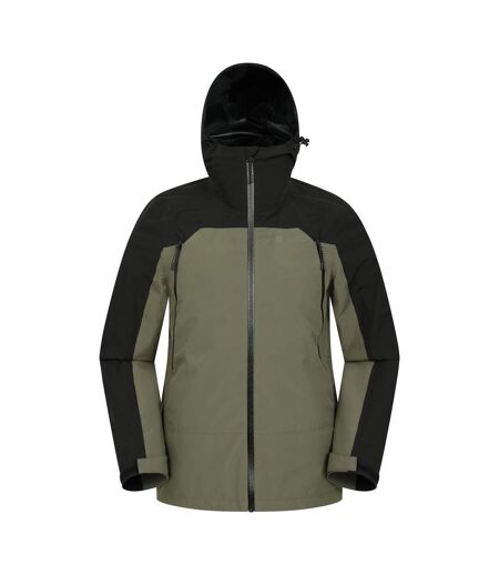 Mens 3 Layer Waterproof Jacket Khaki Green Mountain Warehouse