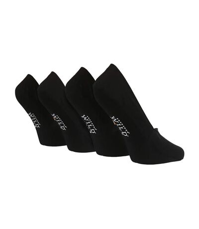 4 Pack Ladies Bamboo No Show Socks: Invisible Socks with Silicone Heel Grip