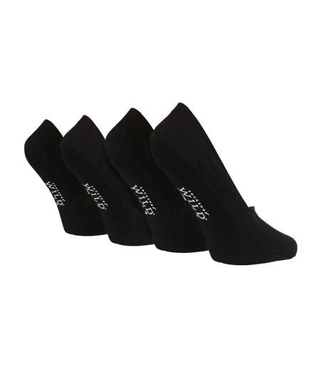 4 Pack Ladies Bamboo No Show Socks: Invisible Socks with Silicone Heel Grip