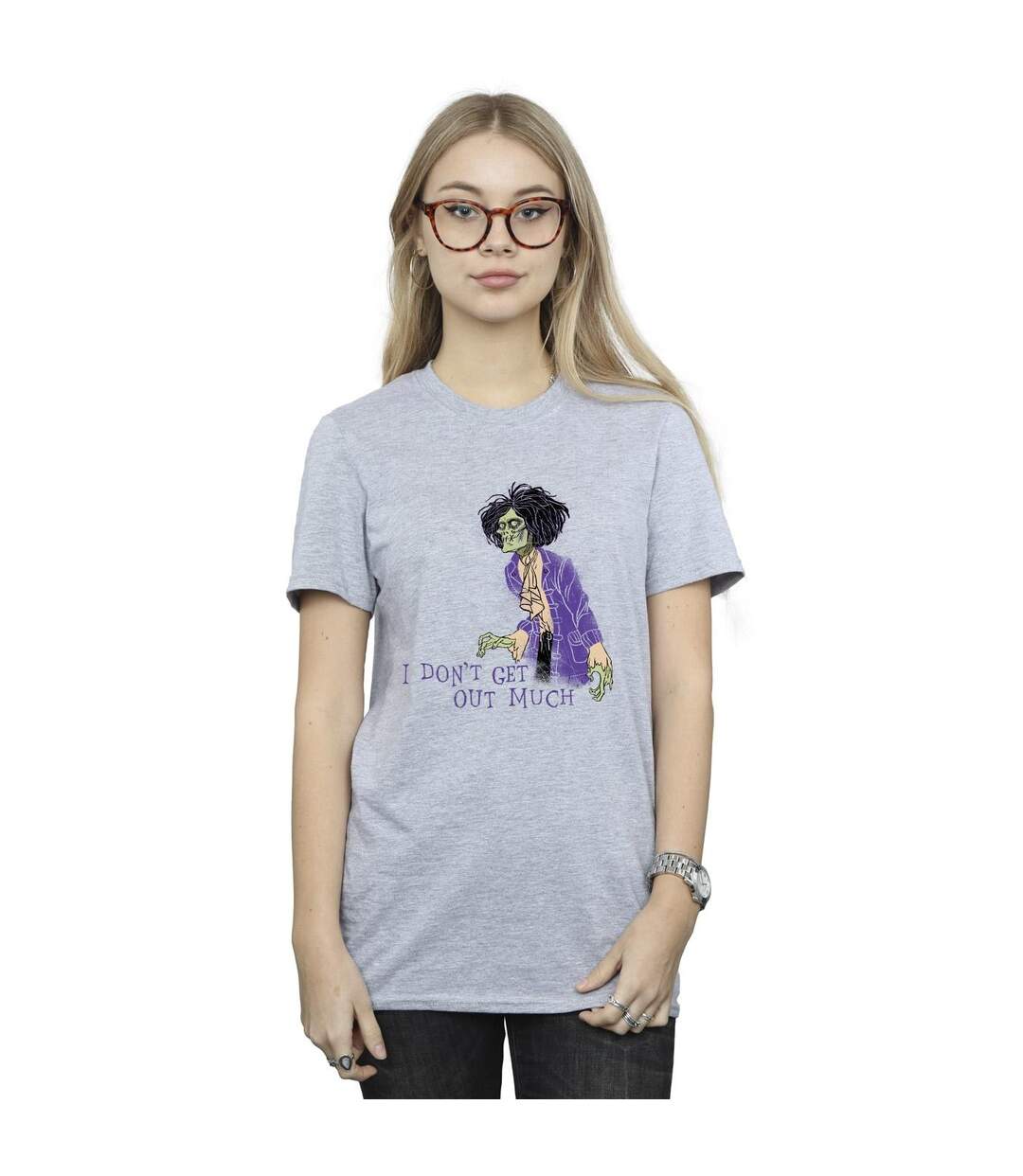 Disney Femme/Les femmes Hocus Pocus Don't Get Out Much Coton Boyfriend T-Shirt (Gris sportif) - UTBI20186-2