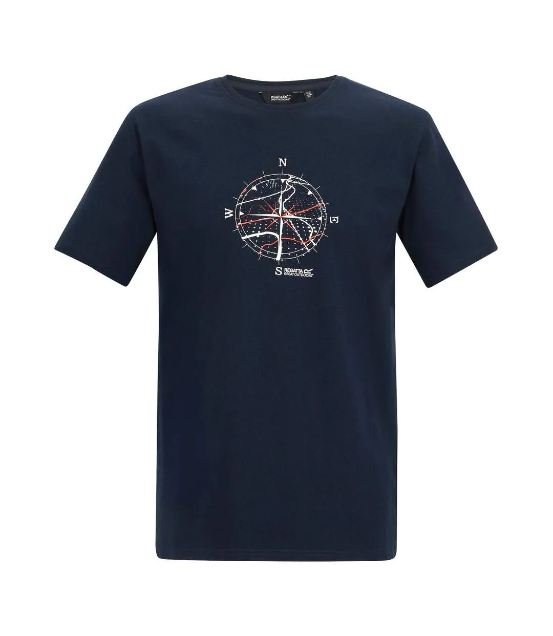 T-shirt Motif/style Boussole Cline Homme Bleu Marine Regatta-2