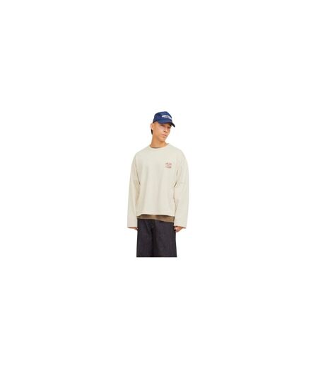 Sweat Manches Tombantes Motif/style Imprimé Graphique Homme Écru Jack And Jones