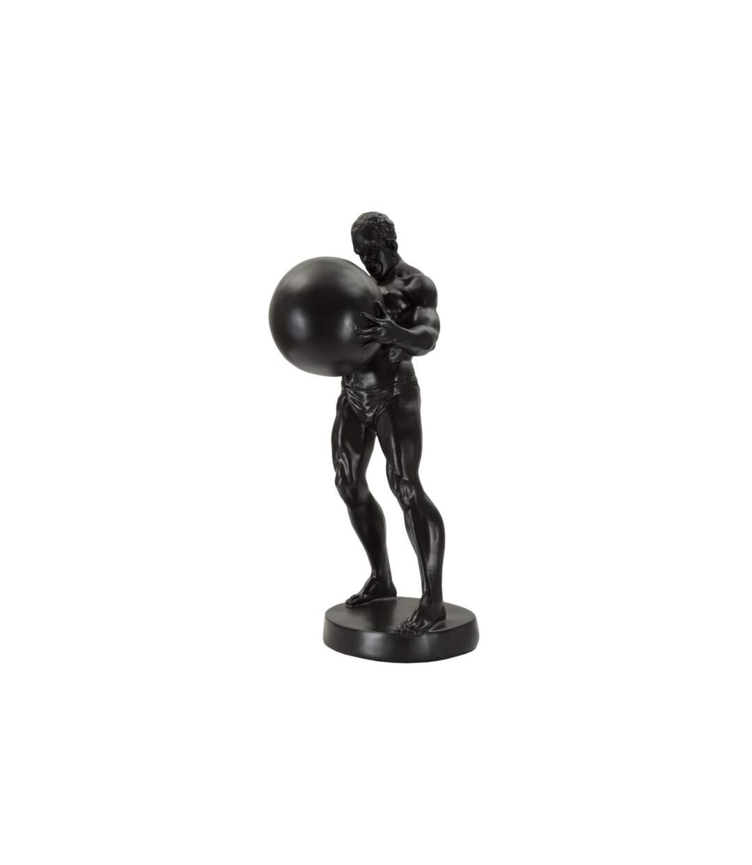 Statuette Homme Athlétique Atlas 43cm Noir-2