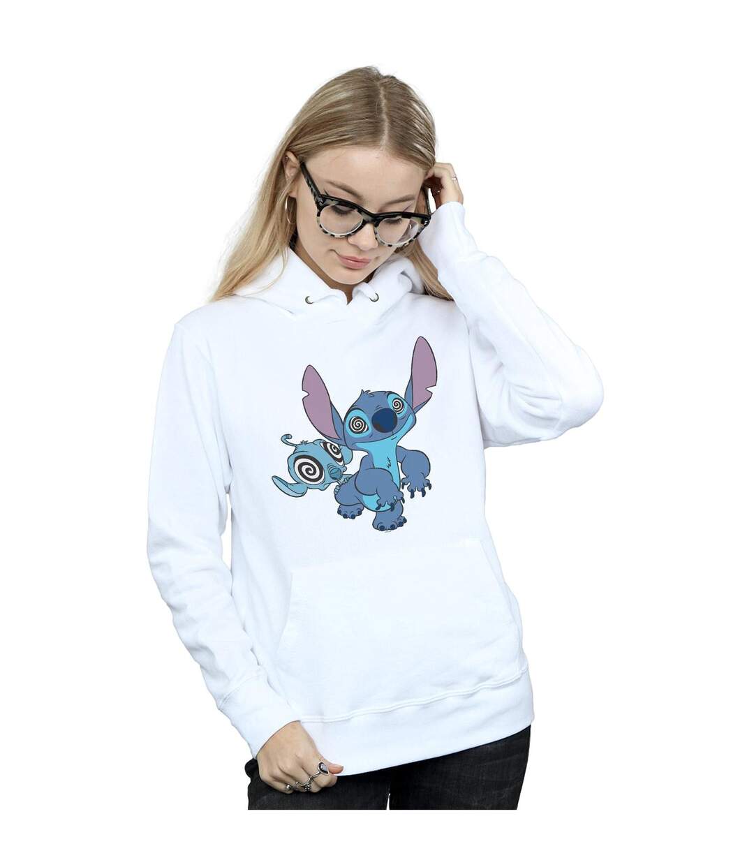 Disney Sweat à capuche hypnotisé Lilo And Stitch Femme/Ladies (Blanc) - UTBI5534-2