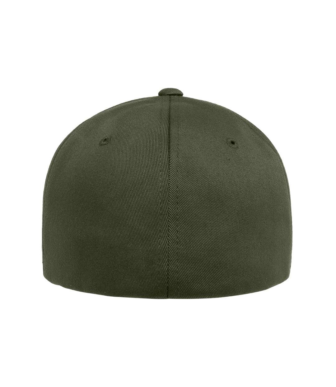 Childrens/kids Wooly Combed Baseball Cap Olive Flexfit-2