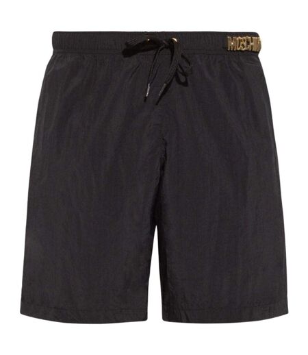 Short De Bain Motif Logo Métallique Homme Noir Moschino