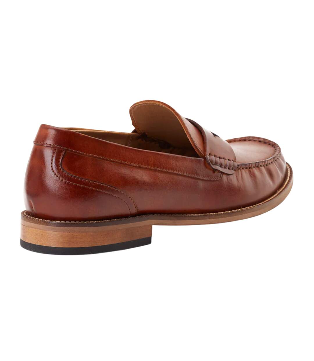 Mens garfield leather penny loafers burnt tan Base London-2