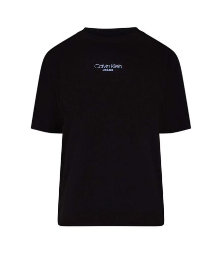 T-shirt Manches Courtes Motif/style Lettrage Femme Noir Calvin Klein