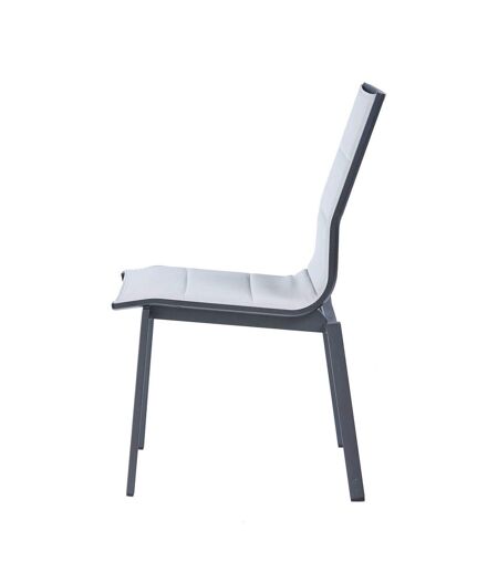 Chaise de jardin Ajaccio - Aluminium et textilène - Gris perle